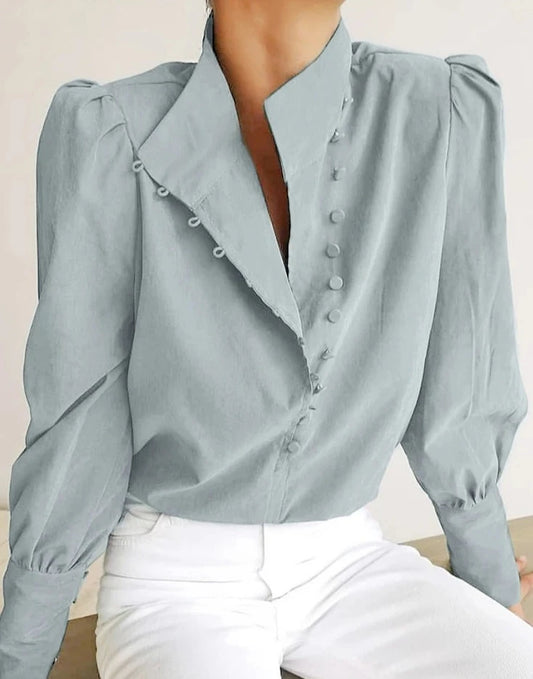 Turtleneck White Woman Blouse Long Sleeve Shirts