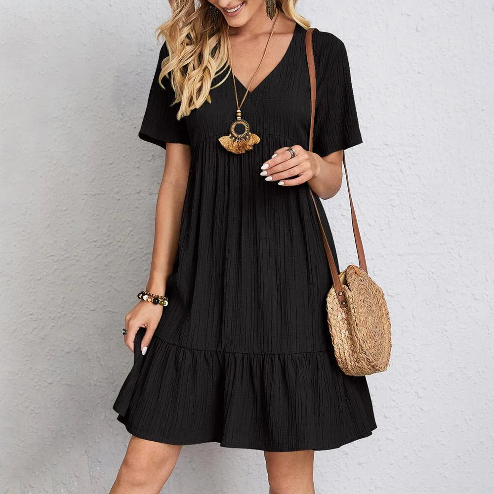 Summer Women's Short Sleeve Mini Dress